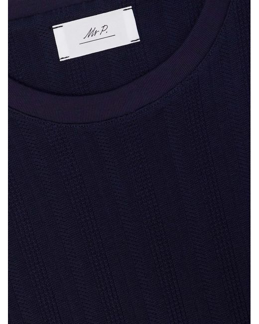 Mr P. Blue Textured Organic Cotton T-Shirt for men