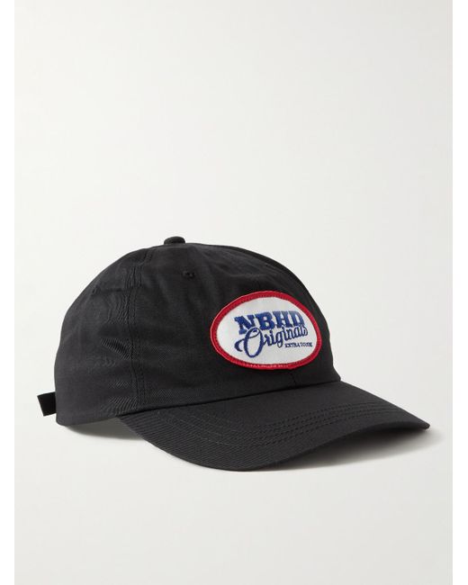 Neighborhood Black Logo-appliquéd Cotton-twill Baseball Cap