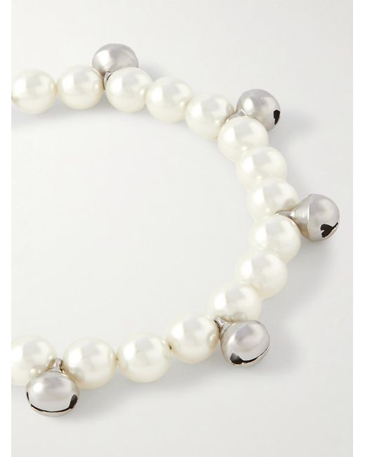 Simone Rocha Natural Bell Silver-tone And Faux Pearl Bracelet for men