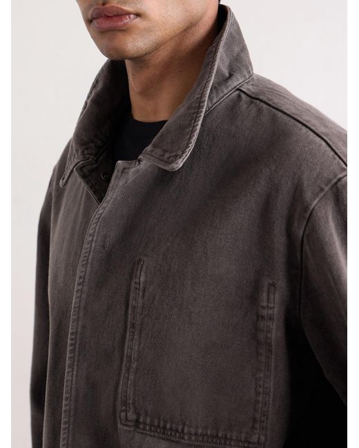 Amomento Brown Garment-Dyed Denim Jacket for men