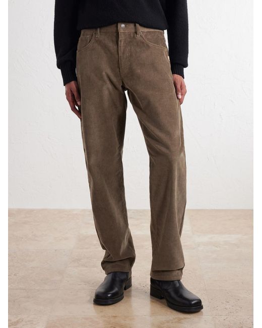 Burberry Natural Danny Straight-Leg Cotton-Corduroy Trousers for men