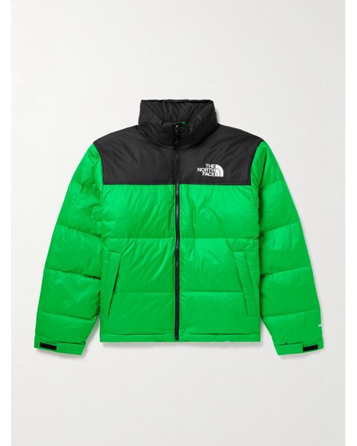 The North Face Green 1996 Retro Nuptse Quilted Ripstop And Shell Hooded Down Jacket for men