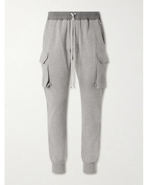 Rick Owens Gray Mastodon Tapered Cotton-blend Jersey Sweatpants for men