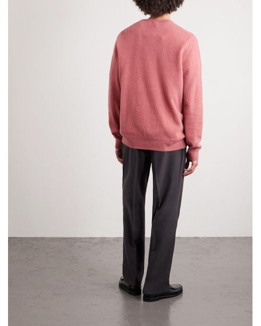 Massimo Alba Pink Kane Brushed-Cashmere Sweater for men