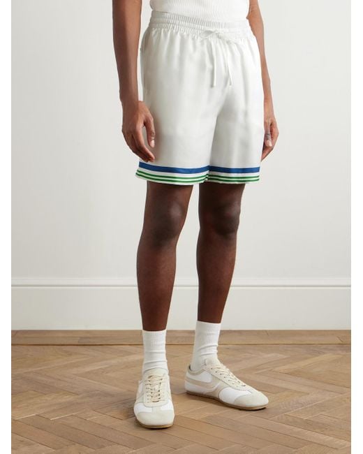 Shorts A Gamba Larga di Casablanca in White da Uomo