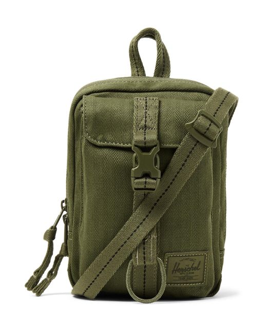 Herschel Supply Co. Green Form Herringbone Canvas Messenger Bag for men