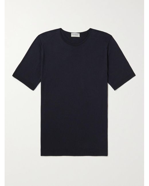 John Smedley Blue Belden Slim-Fit Sea Island Cotton T-Shirt for men