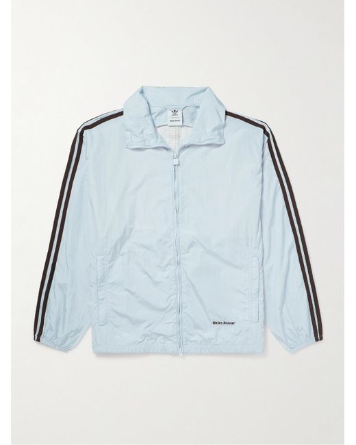 Adidas Originals Blue Wales Bonner Striped Crochet-trimmed Recycled-shell Track Jacket for men