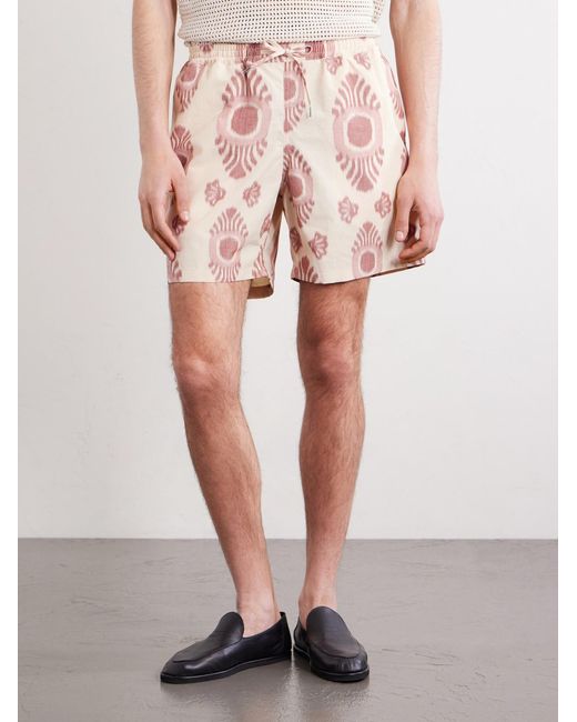 A Kind Of Guise Pink Volta Straight-leg Cotton-blend Jacquard Drawstring Shorts for men