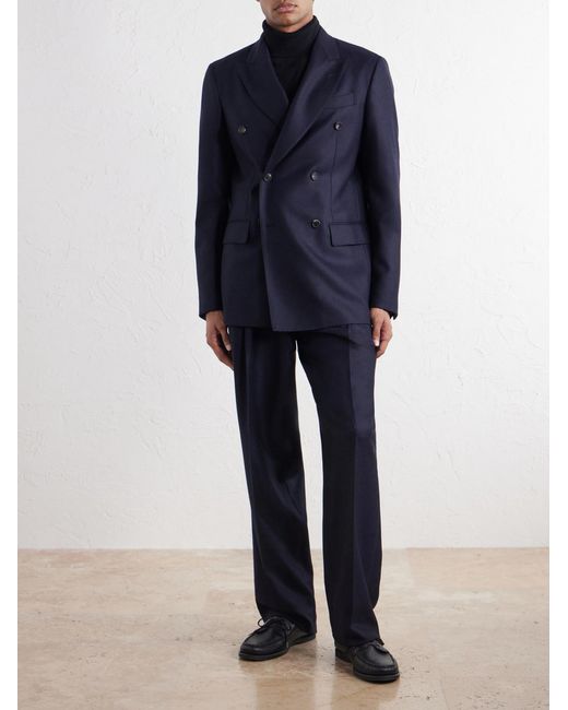 Gabriela Hearst Blue Angelo Double-Breasted Wool And Cashmere-Blend Flannel Suit Jacket for men