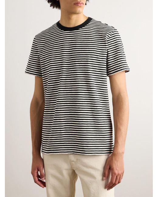Nudie Jeans Black Roy Slub Striped Cotton-jersey T-shirt for men