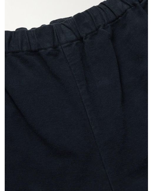 Barena Blue Tapered Garment-dyed Cotton-blend Moleskin Trousers for men