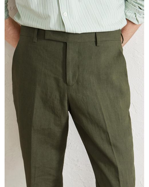 Paul Smith Green Slim-Fit Tapered Linen Suit Trousers for men
