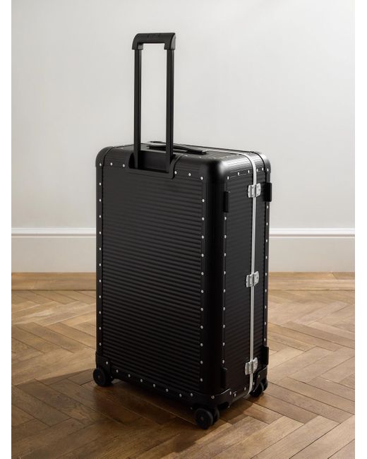 Fpm Milano Bank Spinner Koffer aus Polycarbonat mit Rollen und Lederbesatz in Black für Herren