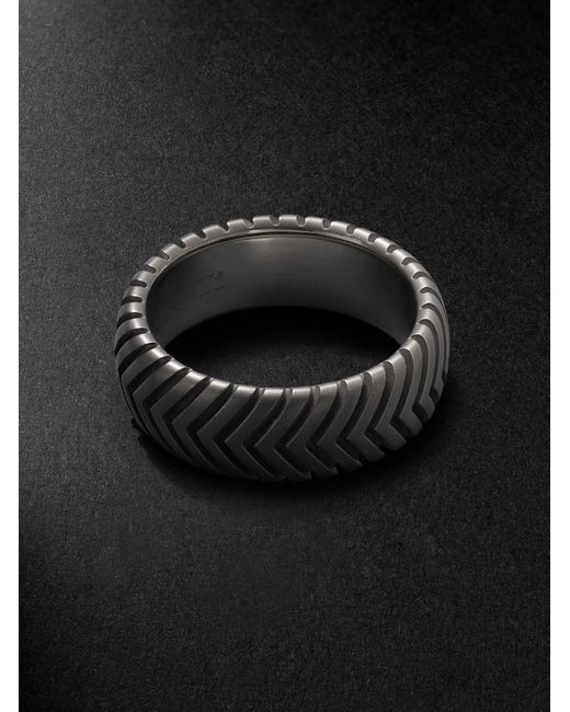 David Yurman Black Chevron Titanium Ring for men