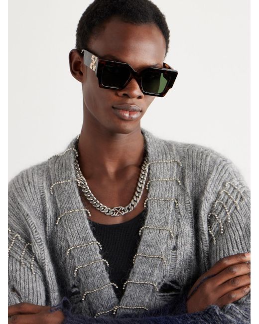Off-White c/o Virgil Abloh Black Catalina Square-frame Tortoiseshell Acetate Sunglasses for men