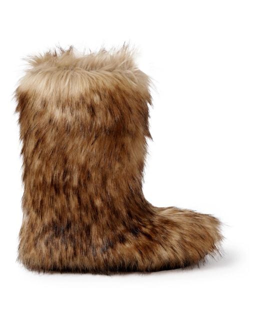 CELINE HOMME Brown Faux Fur Boots for men