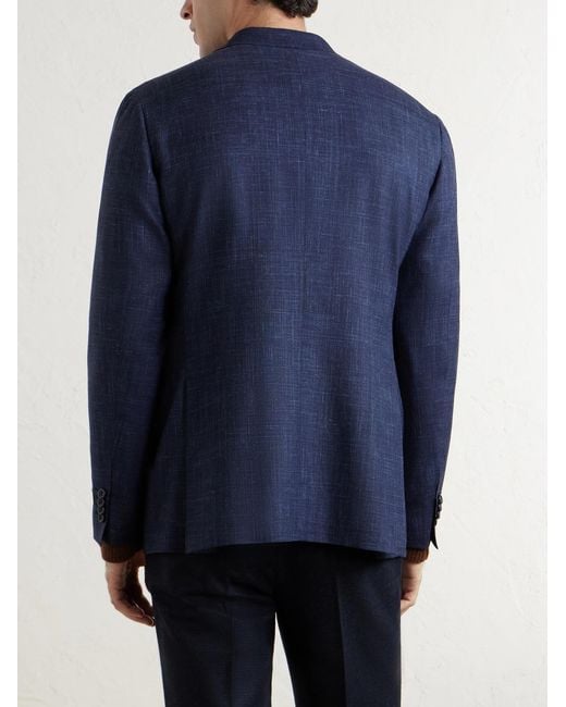 Canali Blue Kei Wool Suit Jacket for men