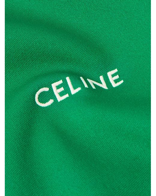 Céline Trainingsjacke aus technischem Jersey mit Logostickerei und Streifen in Green für Herren