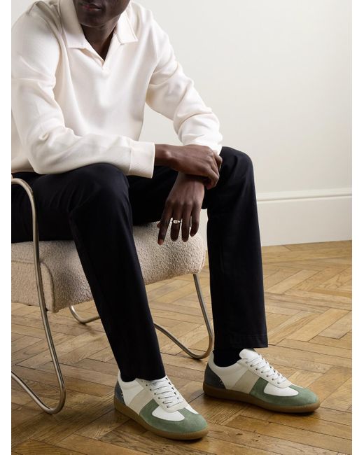Mr P. Natural Ansel Suede And Leather Sneakers for men
