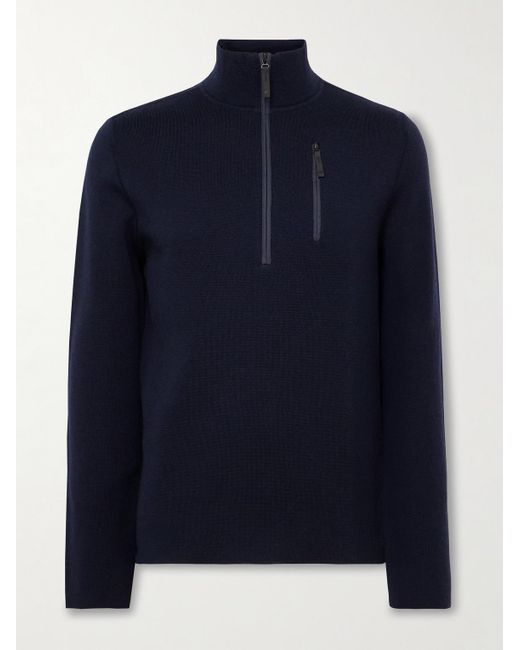 Aztech Mountain Blue Matterhorn Shell-trimmed Wool Half-zip Ski Mid-layer for men