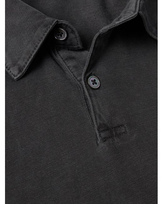 James Perse Black Supima Cotton-Jersey Polo Shirt for men