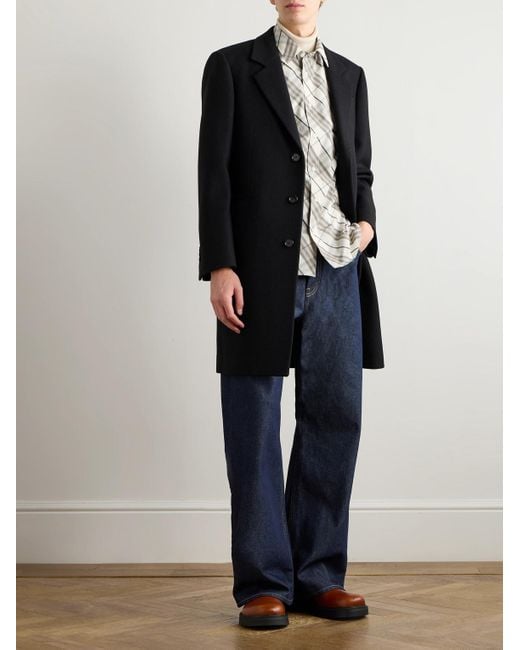 Burberry Black Wool-Twill Coat for men