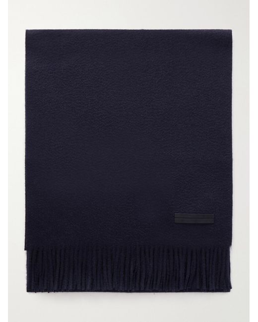 Zegna Blue Fringed Cashmere Scarf for men