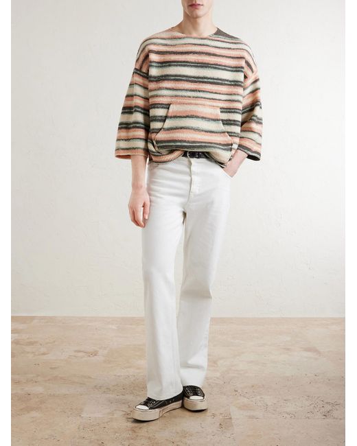 Visvim Natural Burrow Striped Wool And Cashmere-Blend Sweater for men
