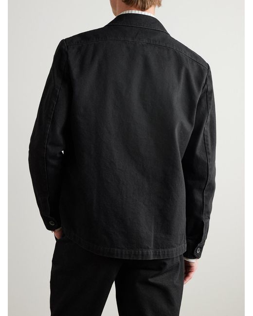 Barena Black Capitan Washed Denim Overshirt for men