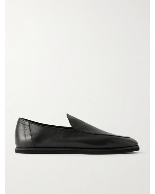 Auralee Black Leather Loafers for men
