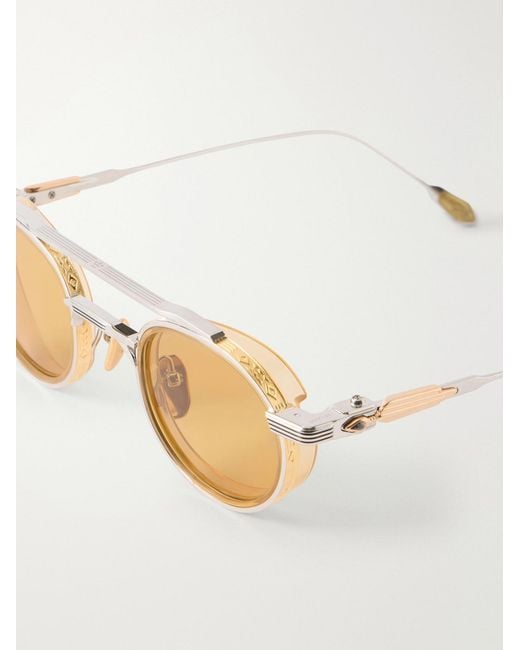 Jacques Marie Mage Natural Livingston Round-frame Gold-plated Metal Sunglasses for men