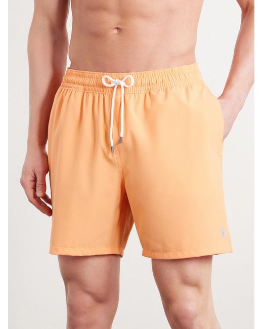 Polo Ralph Lauren Orange Traveler Straight-Leg Mid-Length Recycled Swim Shorts for men