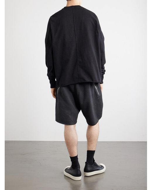 Rick Owens Black Cotton-Jersey Sweatshirt for men