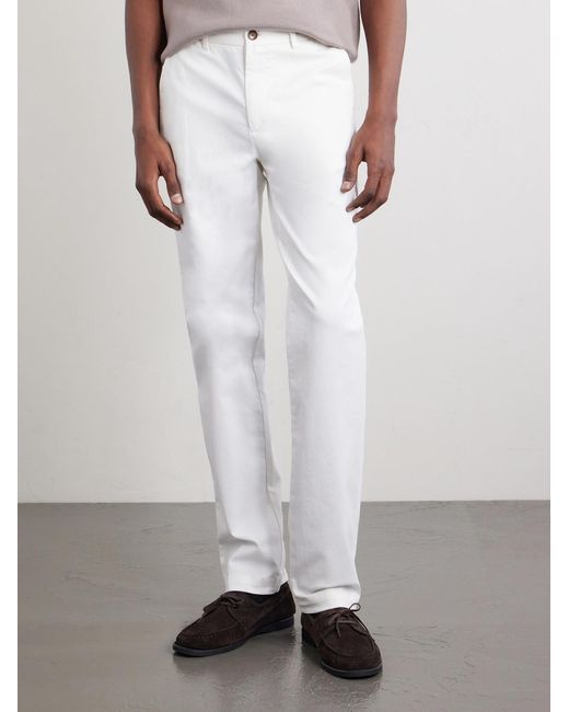 Mr P. White Samuel Straight-Leg Organic Cotton-Blend Twill Chinos for men