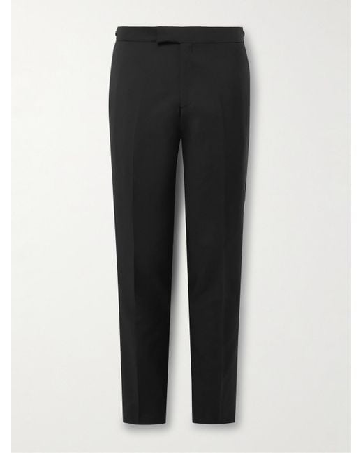 Paul Smith Black Slim-fit Satin-trimmed Wool And Mohair-blend Tuxedo Trousers for men
