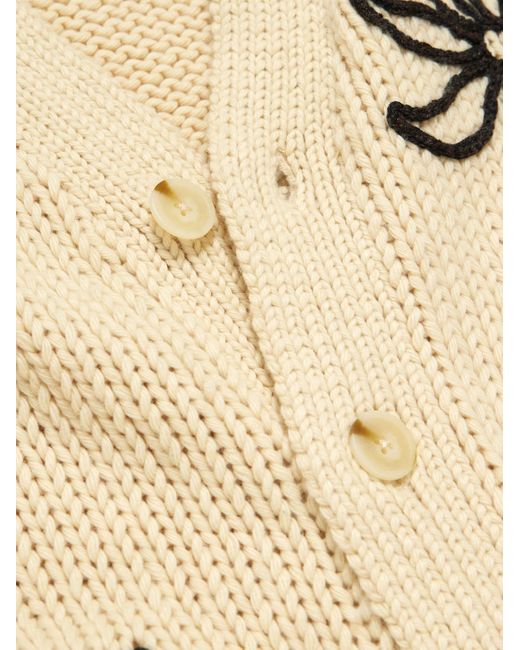 NN07 Natural Mika Flower 6620 Embroidered Recycled Knitted Cardigan for men
