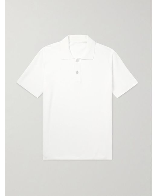 Jacquemus White Logo-jacquard Piqué Polo Shirt for men