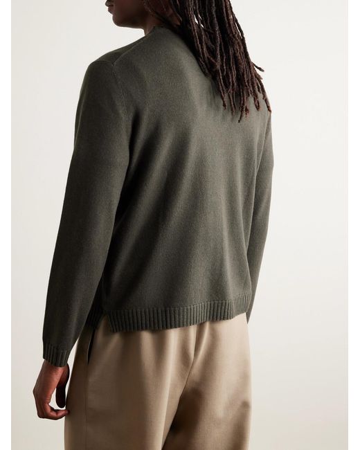 N.Peal Cashmere Green Stanley Tucci Cashmere Organic Sweater for men