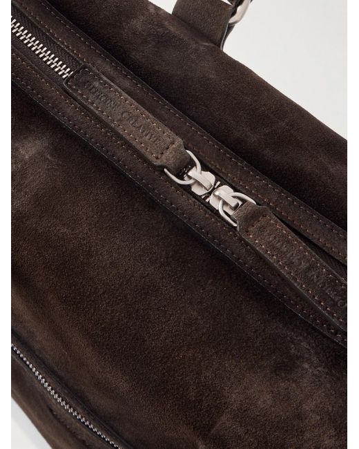 Officine Creative Black Jules 003 Airbrushed Suede Briefcase for men