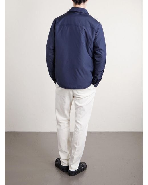 Slowear Blue Padded Shell Overshirt for men