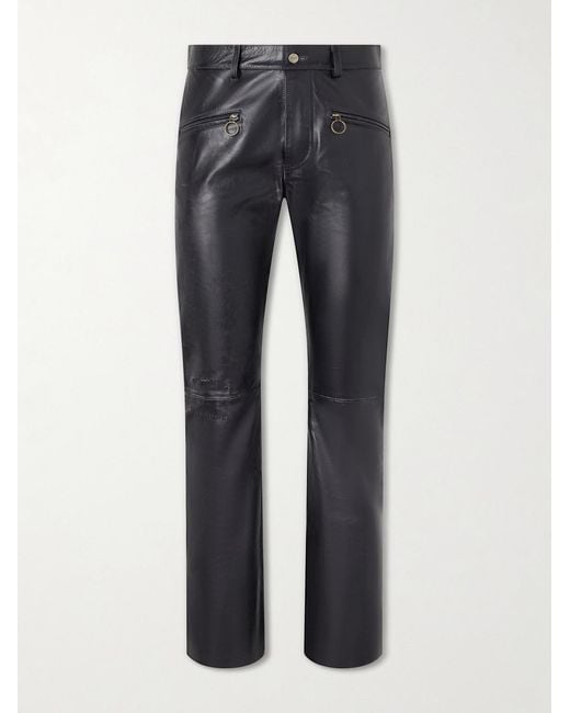 Enfants Riches Deprimes Blue Wicked Game Flared Leather Trousers for men