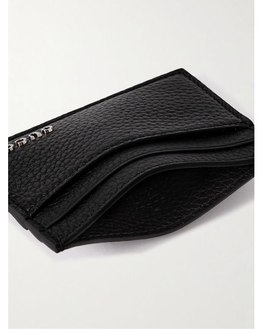 Gucci Kartenetui aus vollnarbigem Leder mit Logoverzierung in Black für Herren