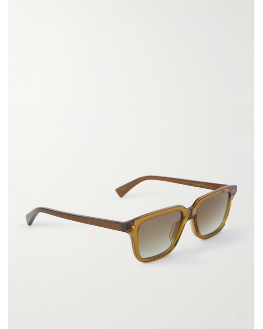Bottega Veneta Brown Triangle Stud Square-Frame Recycled-Acetate Sunglasses for men