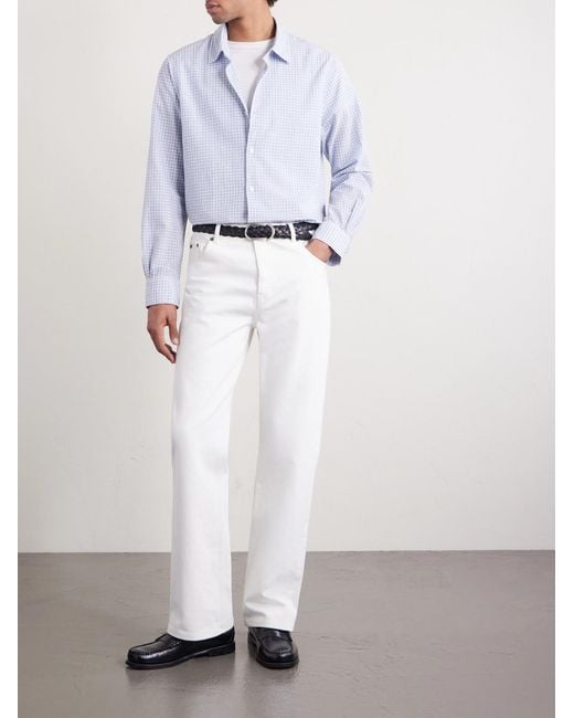 Officine Generale White Giacomo Checked Cotton for men