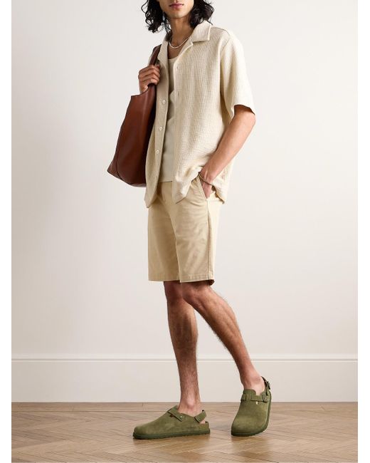 NN07 Natural Crown 1090 Straight-leg Brushed Organic Cotton-blend Twill Shorts for men