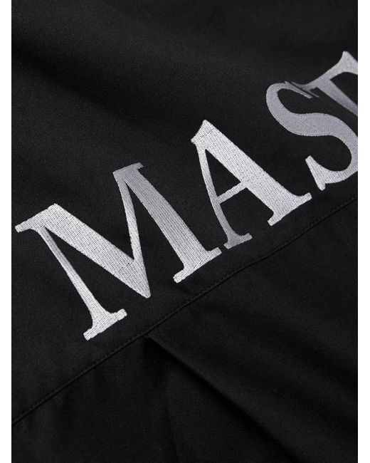 MASTERMIND WORLD Black Oversized Logo-embroidered Jersey-trimmed Cotton-canvas Hooded Overshirt for men
