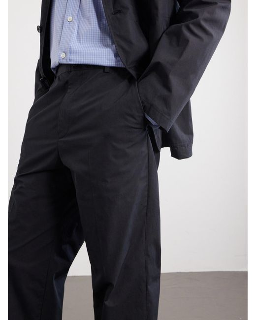 A.P.C. Blue Dylan Straight-Leg Cotton-Poplin Trousers for men