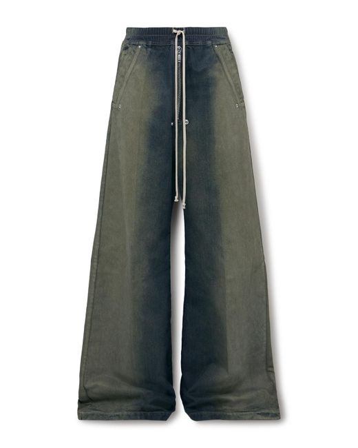 Rick Owens Green Bela Wide-Leg Drawstring Jeans for men