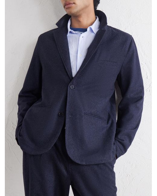 Folk Blue Assembly Mélange Wool-Blend Suit Jacket for men
